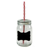 Mason Jar Glass with Lid, Straw & Blackboard Label - 6 Pack Mason Jar Glass with Lid, Straw & Blackboard Label - 6 Pack