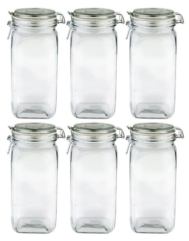 054_x6bClip Top Glass Jar Clear Large Online NZ