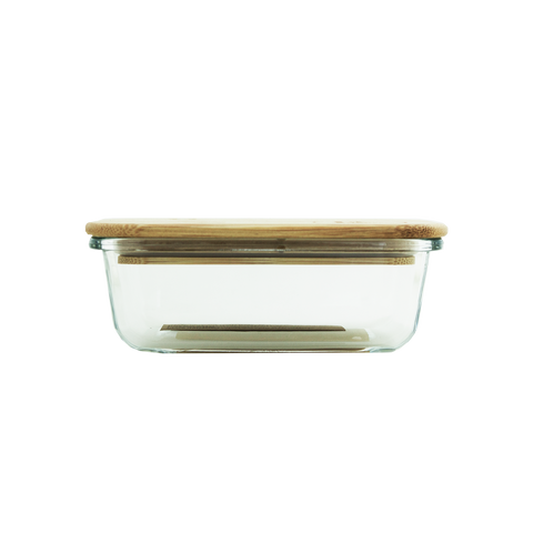 Kates Kitchen Glass Container With Bamboo Lid 640ml