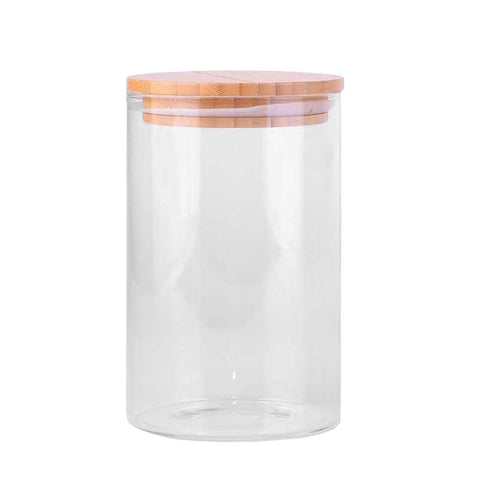 Glass Canister with Bamboo Lid 1 litre - 3 Pack