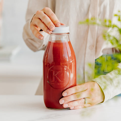 Embossed Glass Sauce Bottle  1.1 Litre - 6 Pack