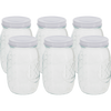 Embossed Glass Jar 1 Litre - 6 Pack