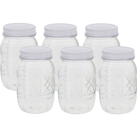 Embossed Glass Jar 500ml - 6 Pack