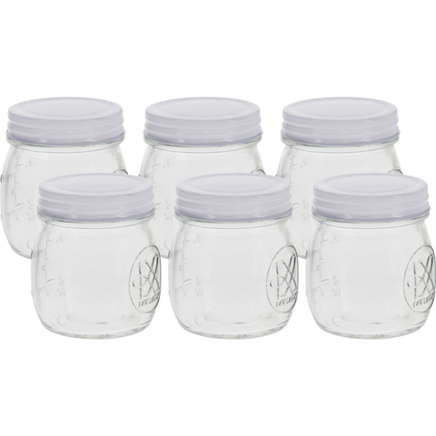 Embossed Glass Jar 250ml - 6 Pack