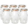 Glass Jar Embossed with Seal 1.5L - Set 6