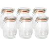 Classic Embossed Glass Jar 1 Litre - Set 6