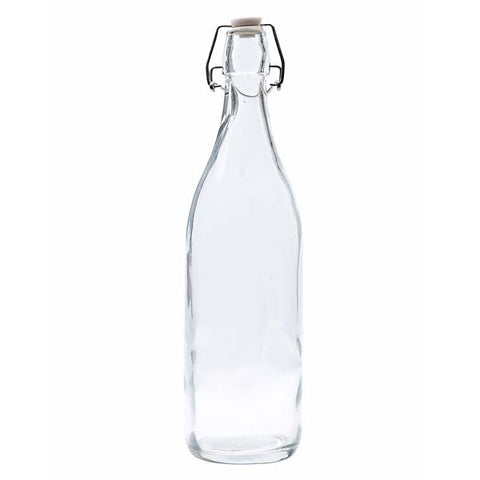 Glass Water Bottle Round  1 Litre - 6 Pack