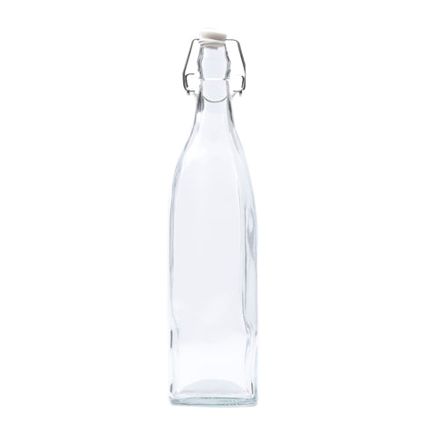 Square Glass Water Bottle 1 Litre