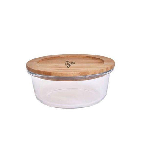 Agee Glass Container with Bamboo Lid 400ml