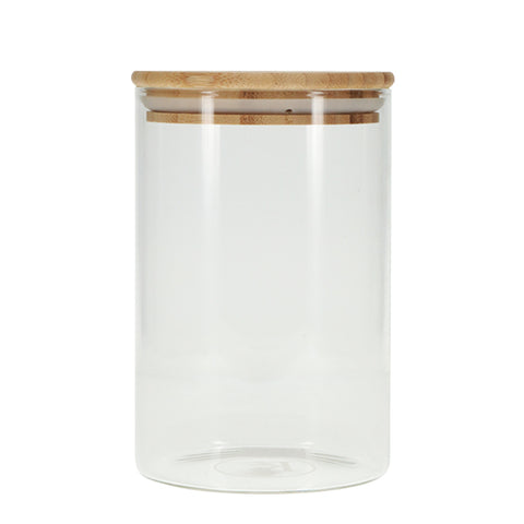 Glass Canister with Bamboo Lid 1 litre - 3 Pack