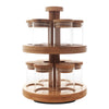 Kates Kitchen 2 Tier Bamboo Carousel with 12 Spice Jar with Bamboo Lid