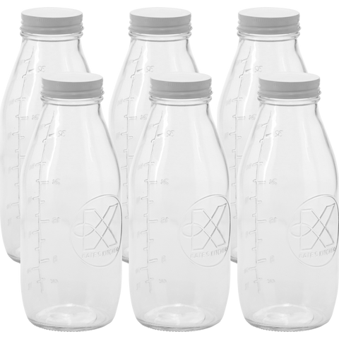 Embossed Glass Sauce Bottle  1.1 Litre - 6 Pack