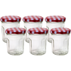 Jam Jar with Red Checkered Lid 150ml - 6 Pack