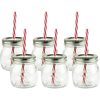 Mason Jar with Straw 250ml - 6 Pack