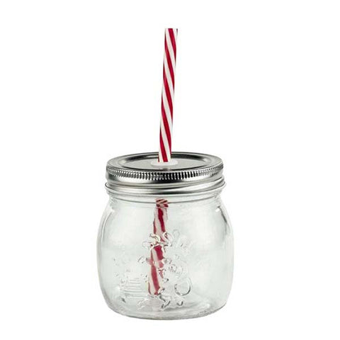 Mason Jar with Straw 250ml - 6 Pack