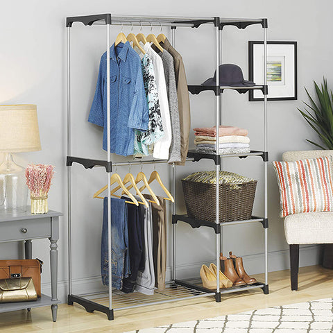 Whitmor Large Wardrobe Clothes Rack With Shelves