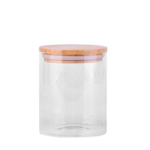 Glass Canister with Bamboo Lid 750ml - 3 Pack