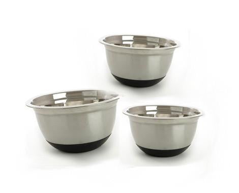 Stainless Steel Anti Skid Mixing Bowls With Rubber Base - Set 3