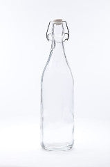 Glass Water Bottle Round  1 Litre - 6 Pack